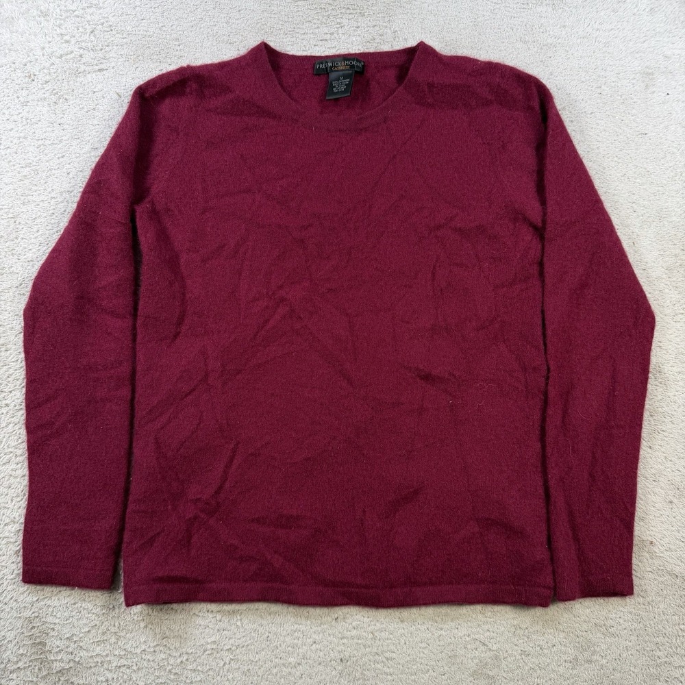 Preswick & Moore Sweater Womens Medium (FITS XS) Maroon 100% Cashmere Pullover